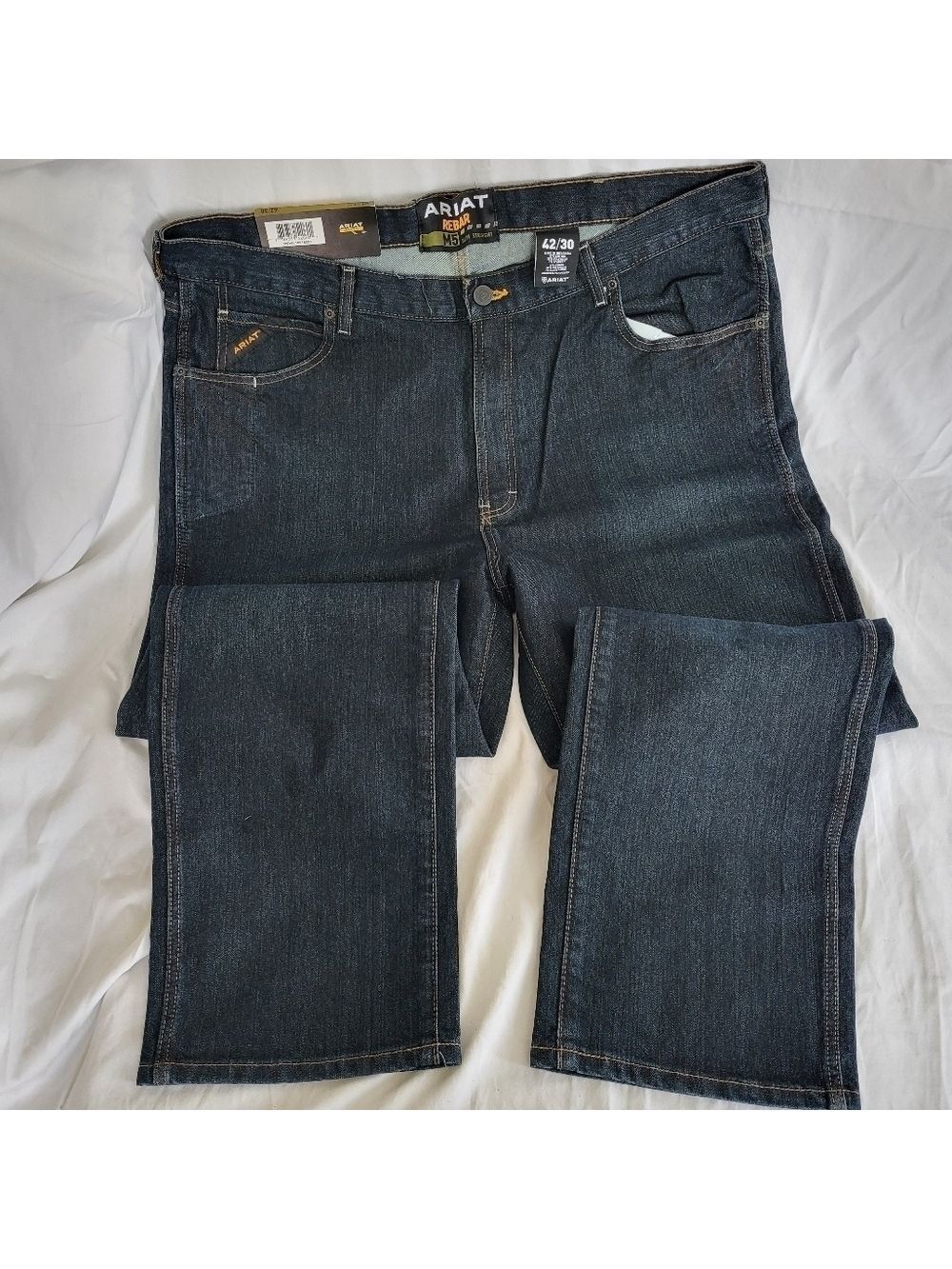 Ariat Rebar M5 Jeans, Size 42/30, Slim Fit, DuraStretch, Work Jeans For Men - Picture 2 of 10